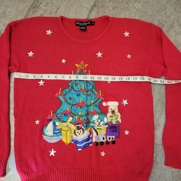 Vintage Work In Progress Gladys Bagley Womens Holiday Sweater Size s Christmas - Picture 5 of 6